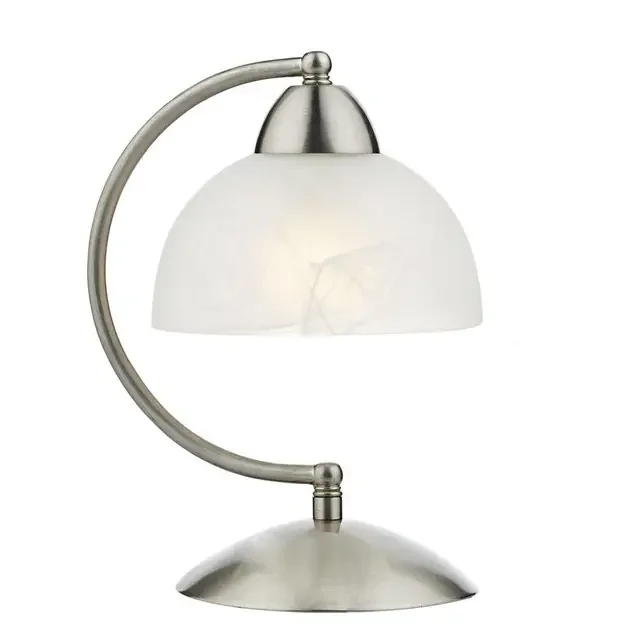 Saxby Satin Chrome with Frosted Glass Touch Table Lamp