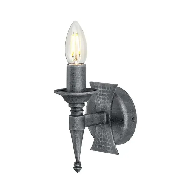 Saxon Black and Silver Wall Light