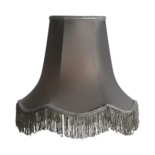 Scallop Slate Grey with Fringe 30cm Shade Only