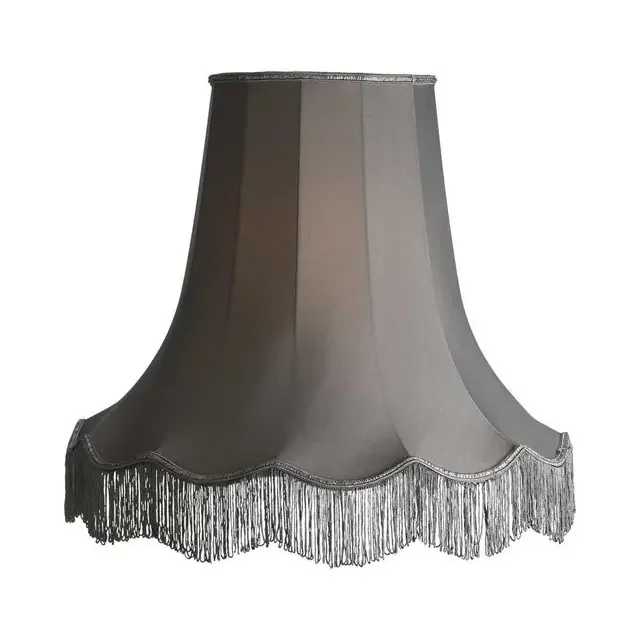 Scallop Slate Grey with Fringe 50cm Shade Only