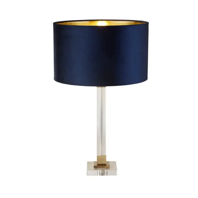 Scarborough Brass with Navy Shade Table Lamp