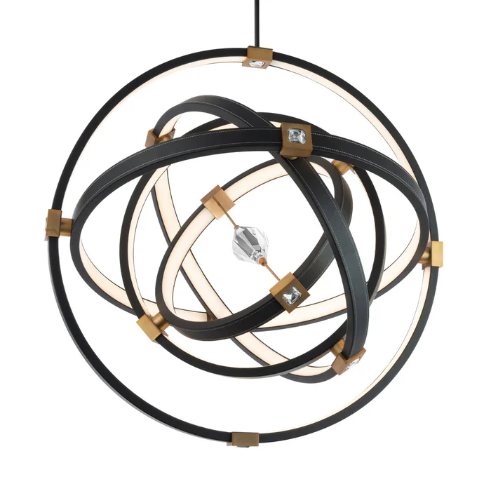 Schonbek Beyond BPD45236-BK/AB Atomic LED Pendant, Aged Brass