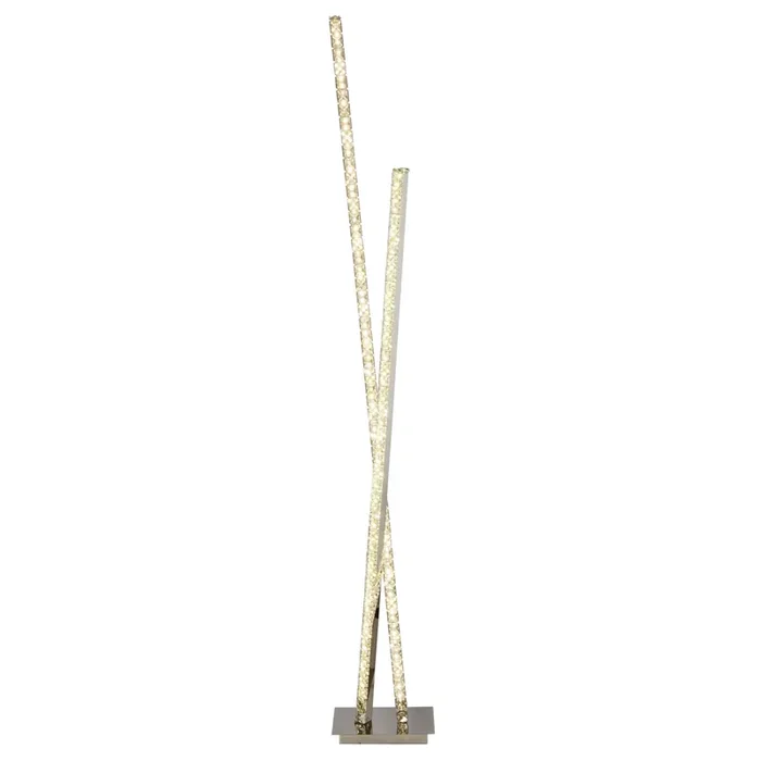 Searchlight Clover 2Lt Led Column Floor Lamp, Clear Crystal Trim, Chrome • 2112CC