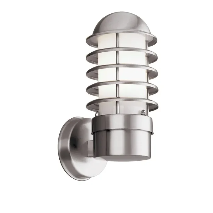 Searchlight Louvre Outdoor – 1Lt Wall Bracket, Stainless Steel, White Shade • 051