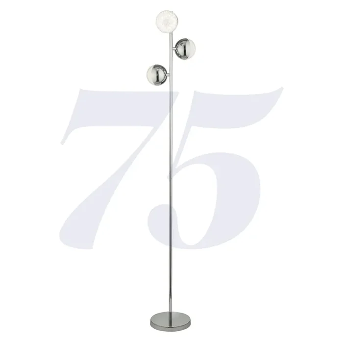 Searchlight Marbles 3Lt Floor Lamp – Chrome With Crystal Sand • 5089CC