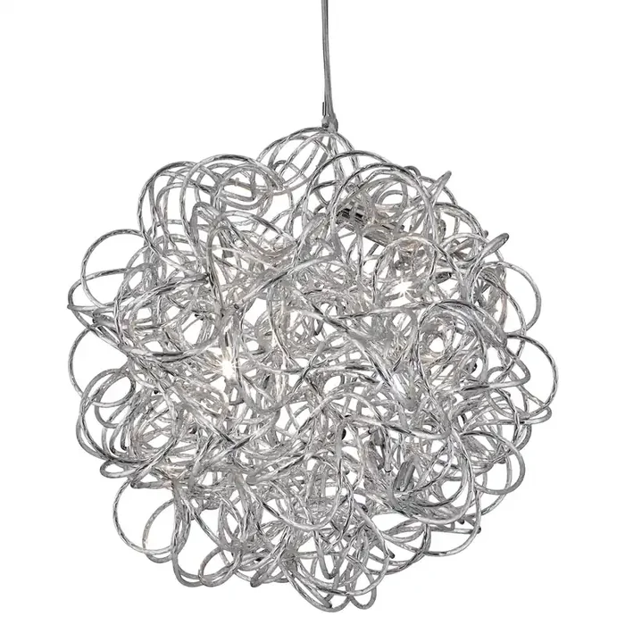 Searchlight Scribble – 6Lt Pendant, Diamond Cut Tangled Aluminium • 9432