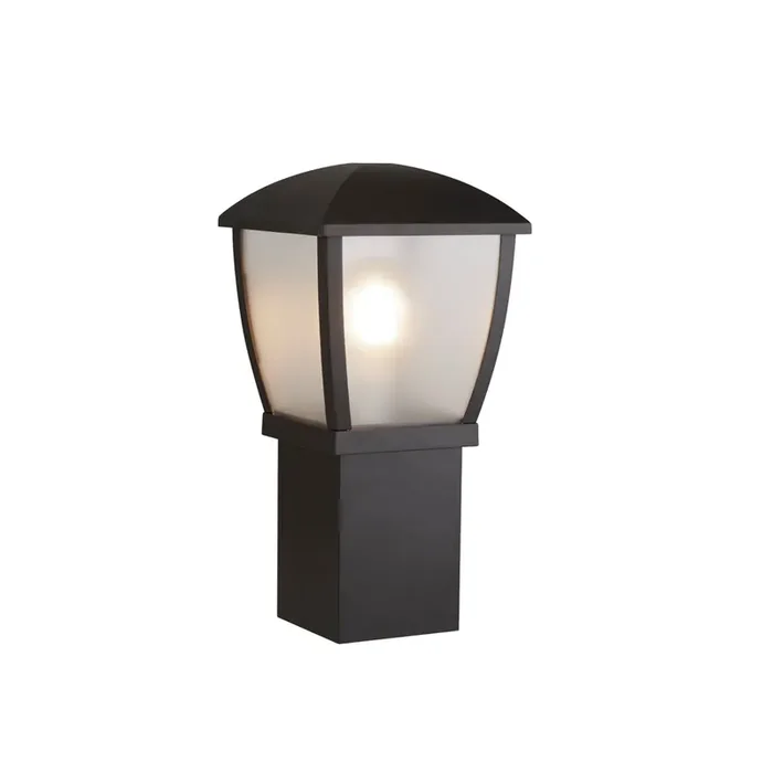 Searchlight Seattle Outdoor Post (450Mm Height) – Black With Clear Frosted Panels • 6591-450