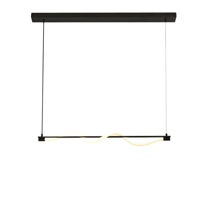 Searchlight Serpent 1Lt Led Convertible To Semi Flush Pendant, Black With Acrylic • 57211BK