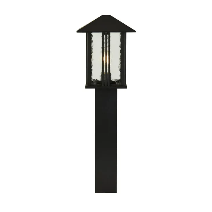 Searchlight Venice 1Lt Outdoor Post (740Mm Height) – Black With Water Glass • 7925-740
