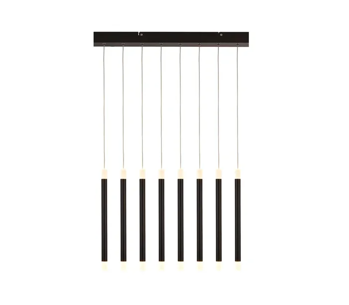 Searchlight Wands 8Lt Led Bar Pendant – Black • 4688-8BK
