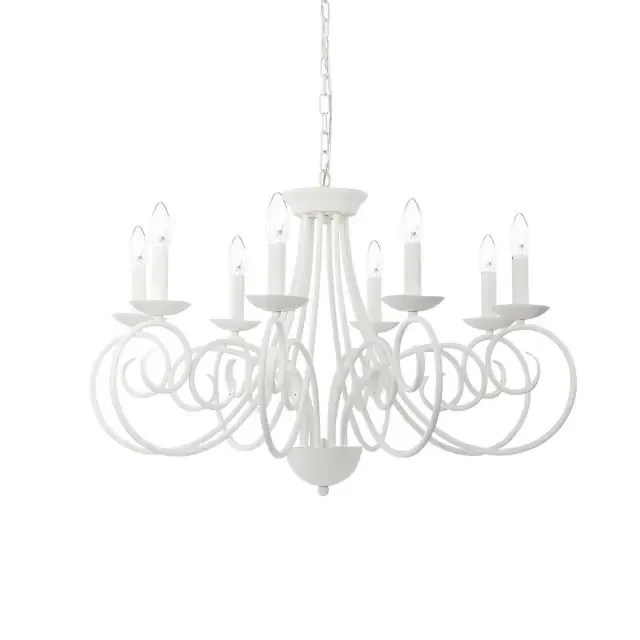Sem SP8 8 Light Satin White Chandelier