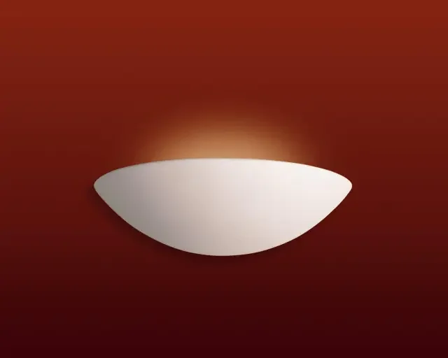 Semi-Circular Ceramic Unglazed Paintable Wall Light