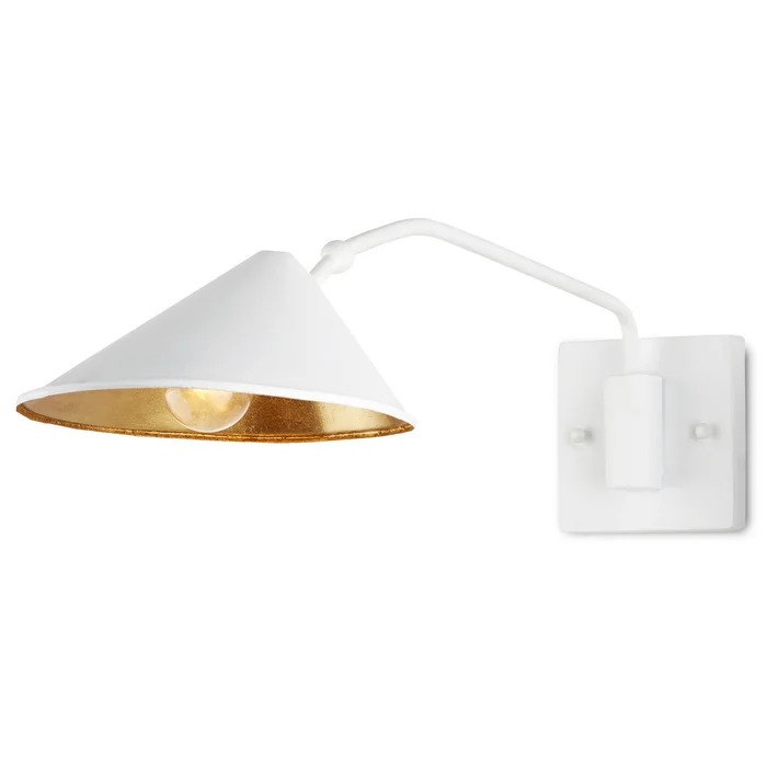 Serpa Collection One Light Wall Sconce in Gesso White/Contemporary Gold Leaf (142|5000-0205)