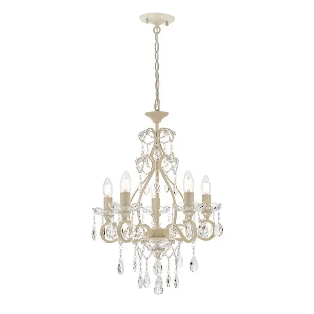 Shamley 5 Matt White Light Painted Chandelier