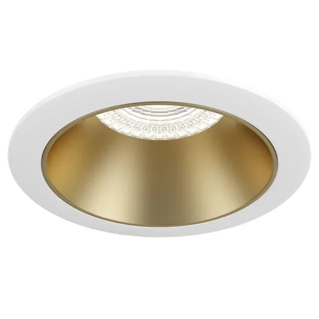 Share Matt Gold with White 15W Round Ceiling Recessed Light