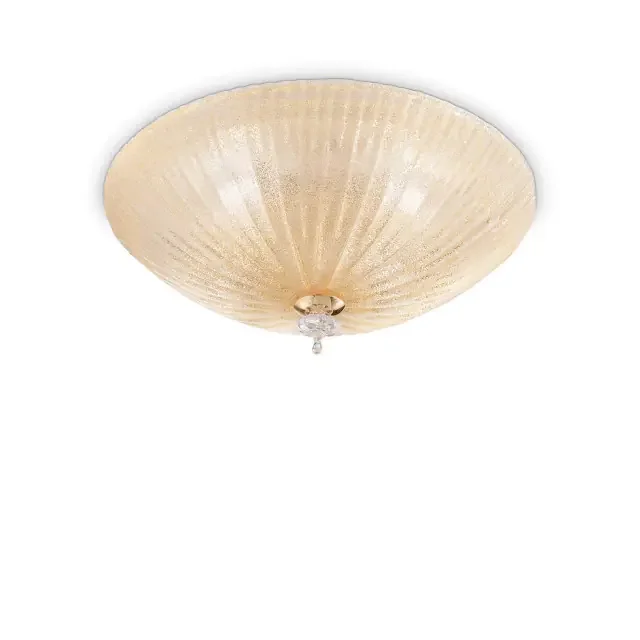 Shell PL4 4 Light Amber Glass Diffuser Flush Ceiling Light – Clearance