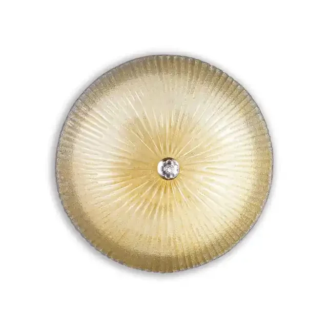 Shell PL6 6 Light Amber Glass Diffuser Flush Ceiling Light