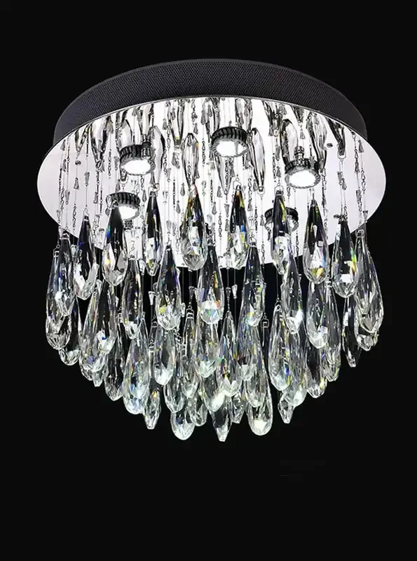 Shimmer 6 Light Chrome with Crystal Flush Ceiling Light