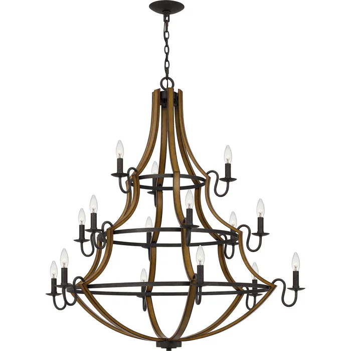 Shire 15 Light Chandelier in Rustic Black (10|SHR5015RK)