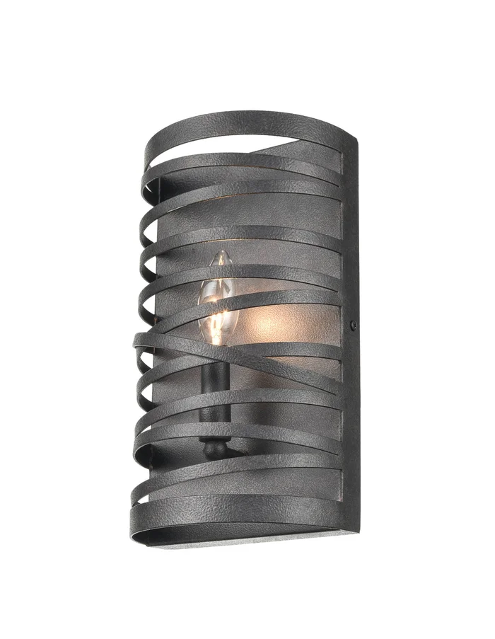 Shoppers Lighting BB20021-WI 1-Light Wall/Bath Fixture, Weathered Iron Finish