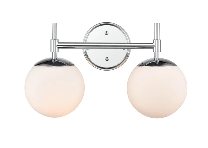 Shoppers Lighting BB3302-CH 2-Light Wall/Bath Fixture, Chrome Finish