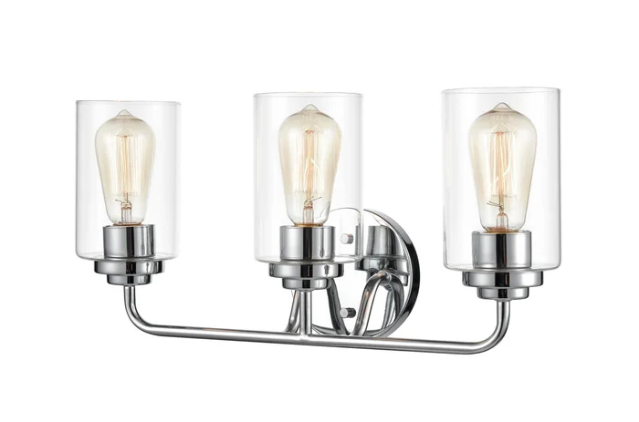 Shoppers Lighting BB4023-CH 3-Light Wall/Bath Fixture, Chrome Finish