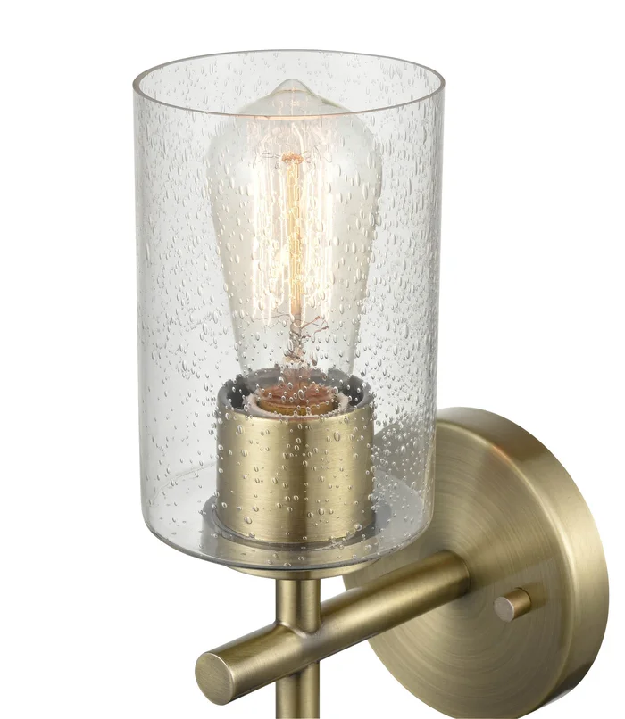 Shoppers Lighting BB5011-AB 1-Light Wall/Bath Fixture, Aged Brass Finish