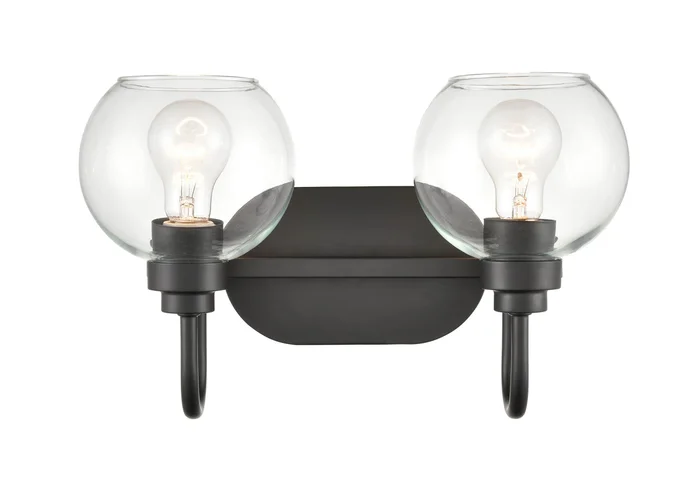Shoppers Lighting BB9202-MB 2-Light Wall/Bath Fixture, Matte Black Finish