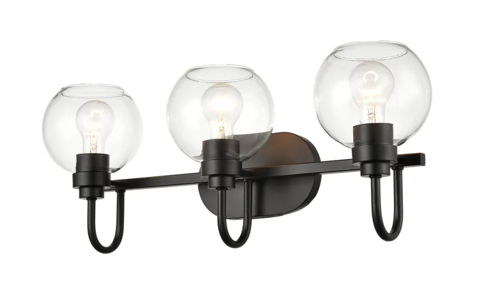 Shoppers Lighting BB9203-MB 3-Light Wall/Bath Fixture, Matte Black Finish