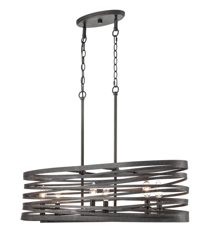 Shoppers Lighting CH20036-WI 6-Light Chandelier, Weathered Iron Finish