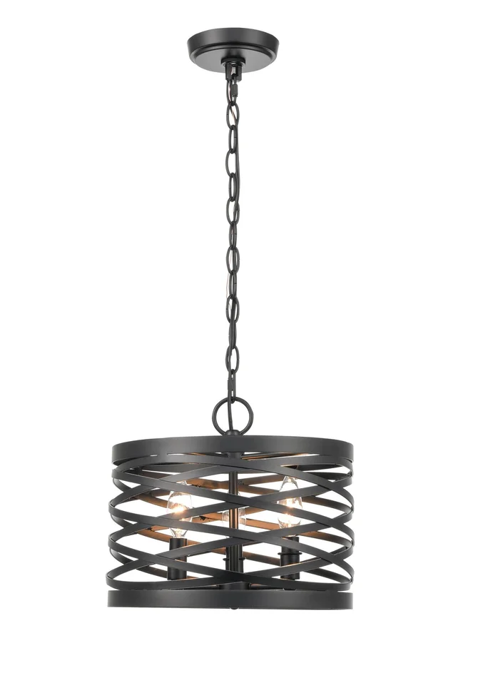 Shoppers Lighting PD20022-MB 2-Light Pendant, Matte Black Finish