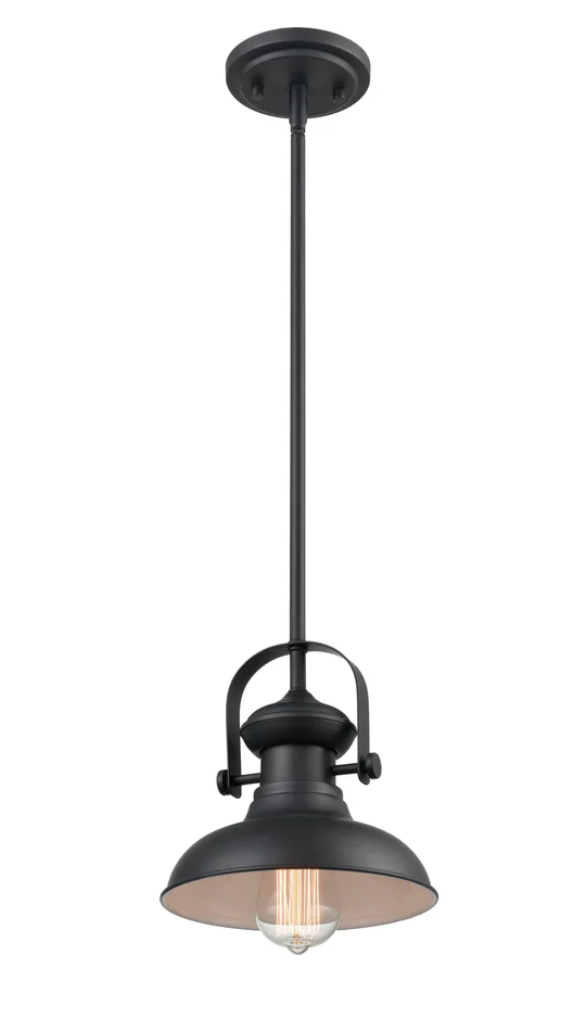 Shoppers Lighting PD2051-MB 1-Light Mini-Pendant, Matte Black Finish