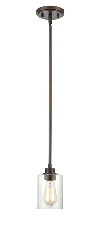 Shoppers Lighting PD2311-RBZ 1-Light Mini-Pendant, Rubbed Bronze Finish