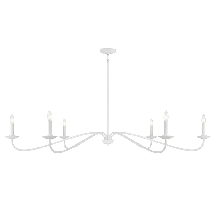 Shoppers Lighting SH100119BQW Madelyn Six Light Chandelier, Wax White