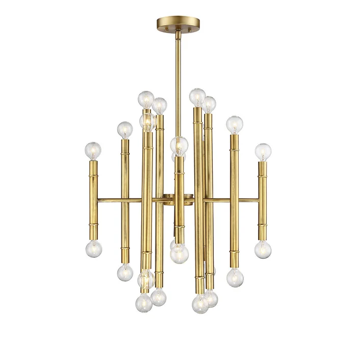 Shoppers Lighting SH10040NB Sophie 24 Light Chandelier, Natural Brass