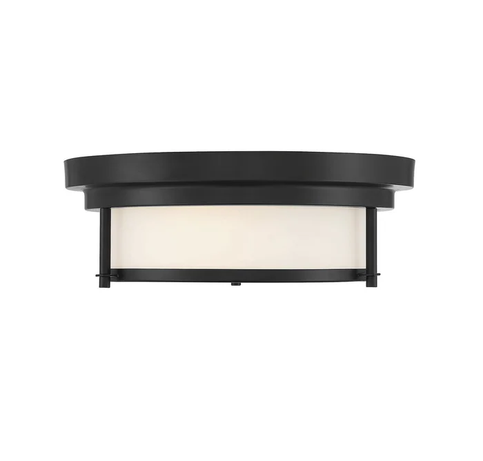 Shoppers Lighting SH60062MBK Ariana Two Light Flush Mount, Matte Black