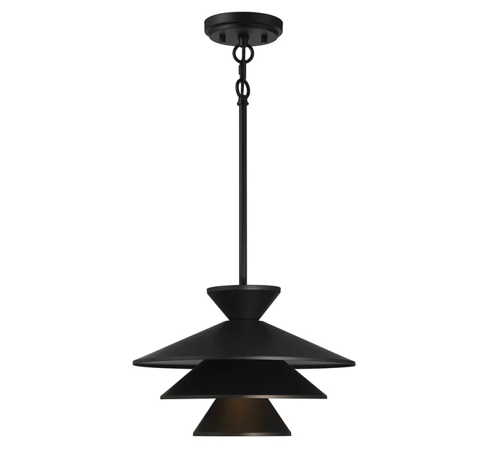 Shoppers Lighting SH70096MBK Erin One Light Pendant, Matte Black