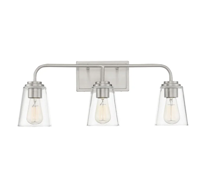 Shoppers Lighting SH80044BN Harper Three Light Bathroom Vanity Light, Brushed Nickel