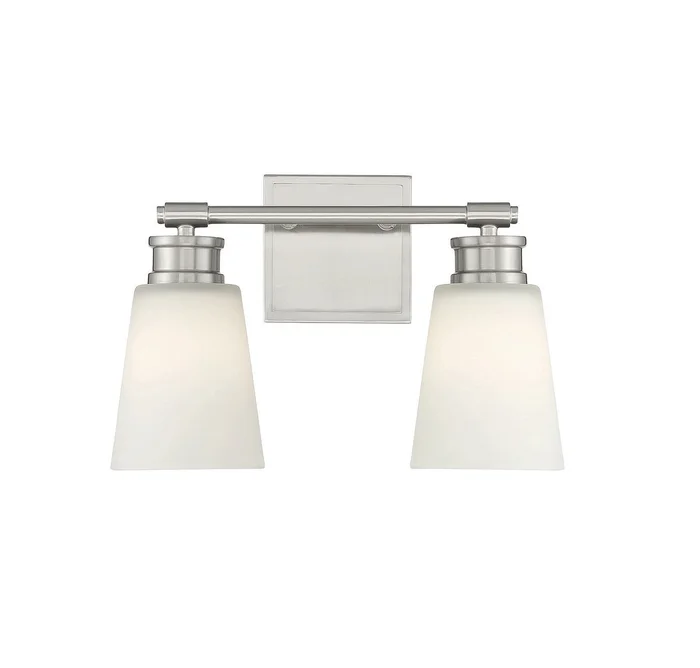 Shoppers Lighting SH80054BN Lexi Two Light Bathroom Vanity Light, Brushed Nickel