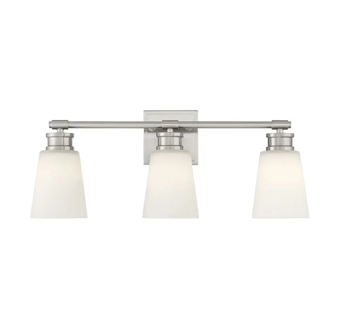 Shoppers Lighting SH80055BN Margaret Three Light Bathroom Vanity Light, Brushed Nickel