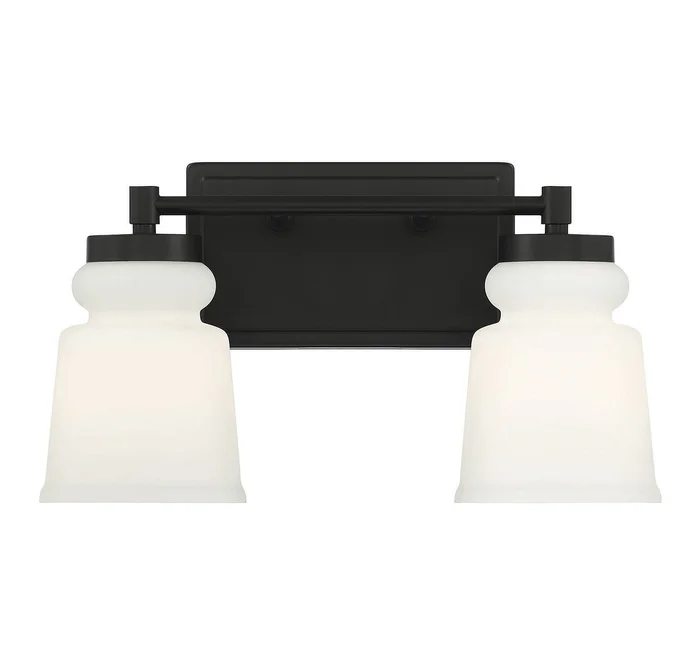 Shoppers Lighting SH80057MBK Gracie Two Light Bathroom Vanity Light, Matte Black