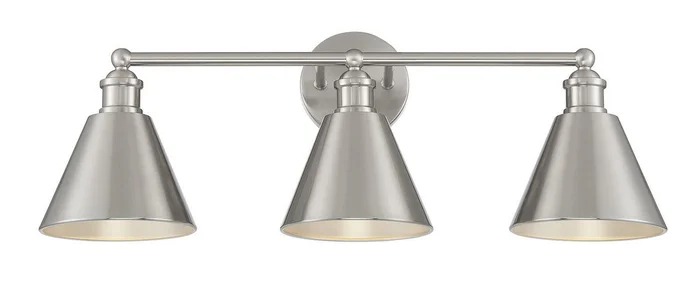 Shoppers Lighting SH80064BN Juliette Three Light Bathroom Vanity Light, Brushed Nickel