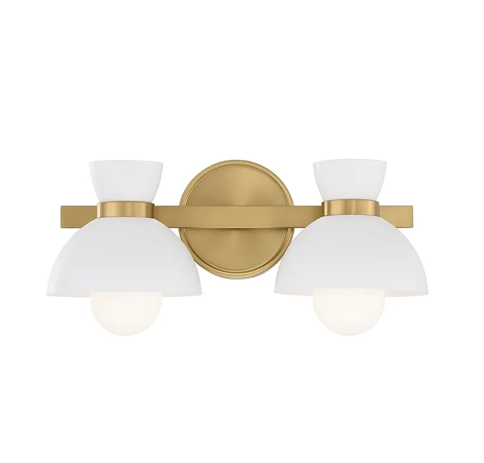 Shoppers Lighting SH80074NB Diana Two Light Bathroom Vanity, Natural Brass