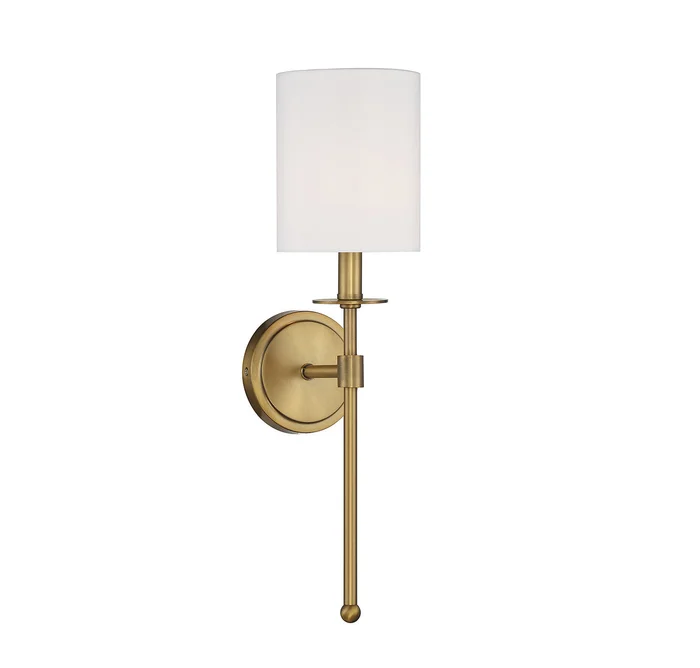 Shoppers Lighting SH90057NB Kaylee One Light Wall Sconce, Natural Brass