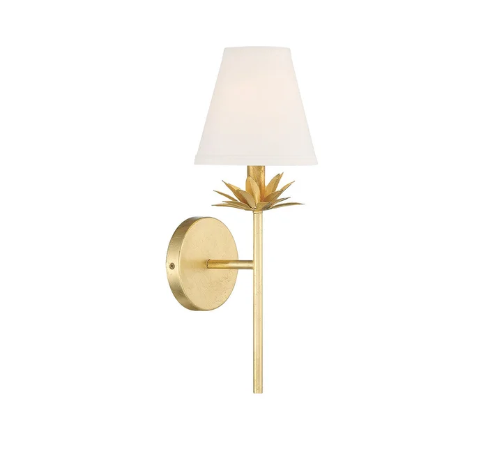 Shoppers Lighting SH90077TG Brooke One Light Wall Sconce, True Gold