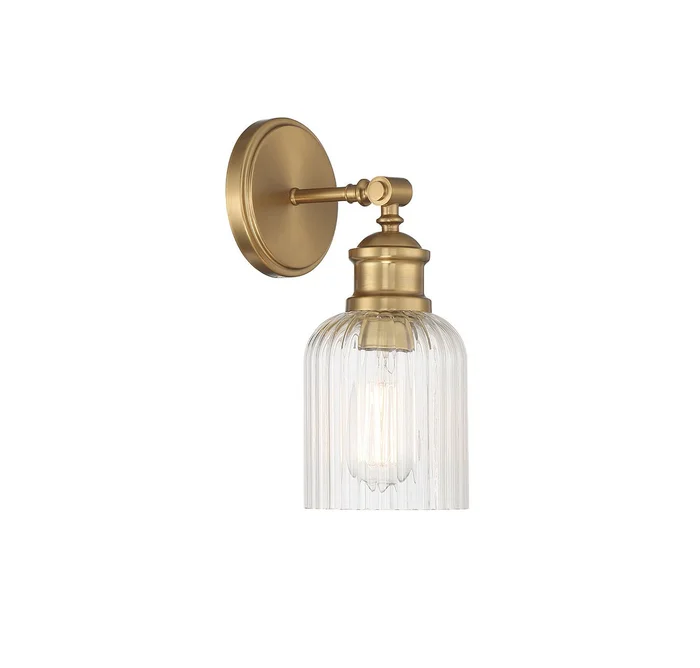 Shoppers Lighting SH90083NB Isabel One Light Wall Sconce, Natural Brass