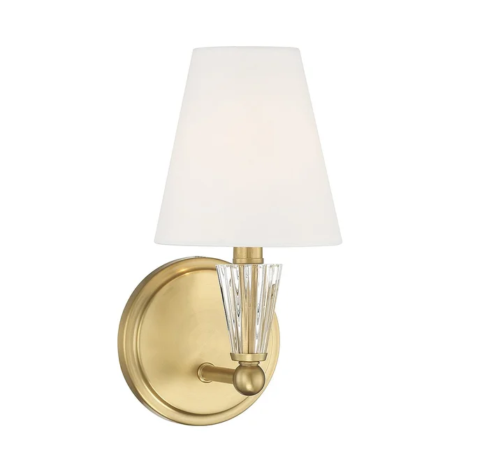Shoppers Lighting SH90102NB Remi One Light Wall Sconce, Natural Brass