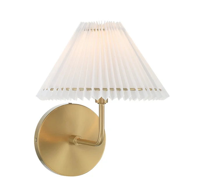 Shoppers Lighting SH90105NB Harley One Light Wall Sconce, Natural Brass