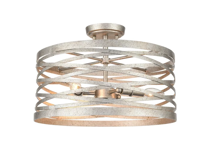 Shoppers Lighting SMF20033-AN 3-Light Semi-Flush, Antique Nickel Finish