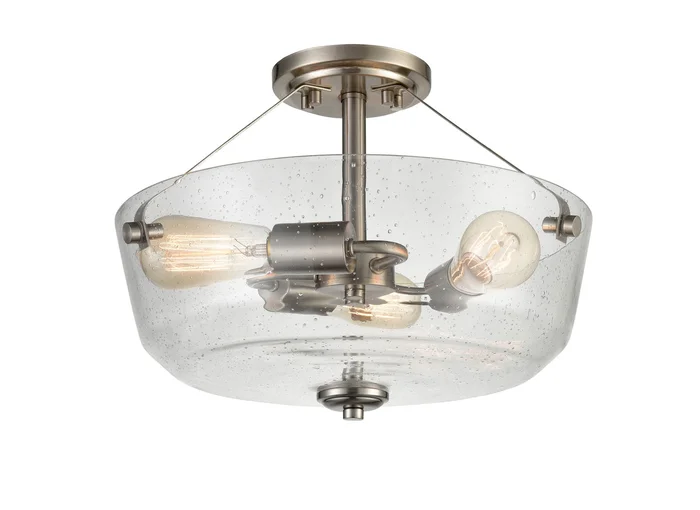 Shoppers Lighting SMF2083-BN 3-Light Semi-Flush, Brushed Nickel Finish
